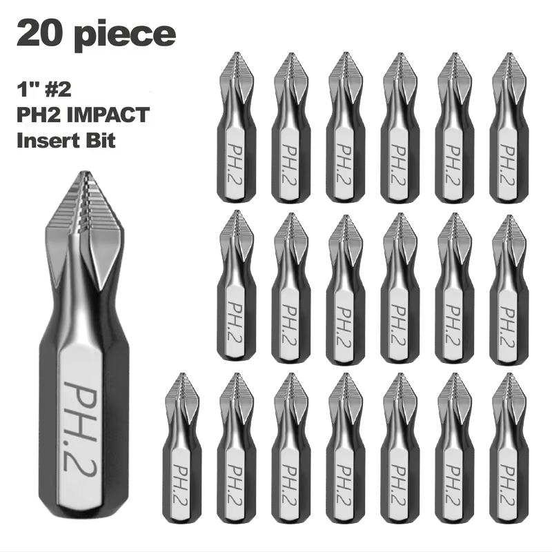 Embout de tournevis à percussion PH2 de 1 pouce, parfait pour les projets de plastique, de bois et d