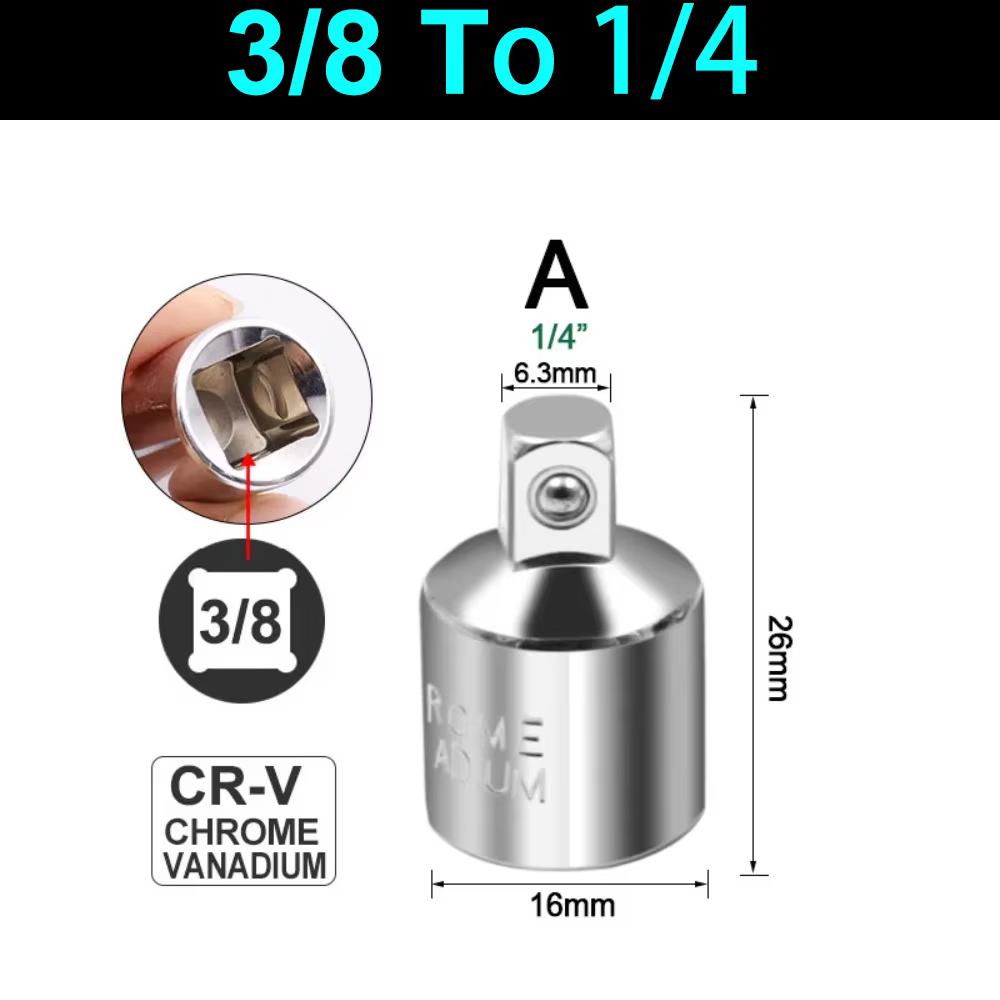 Adaptateur de douille de clé à cliquet, tête de convertisseur de douille, 3/4 pouces vers 1/2 pouces