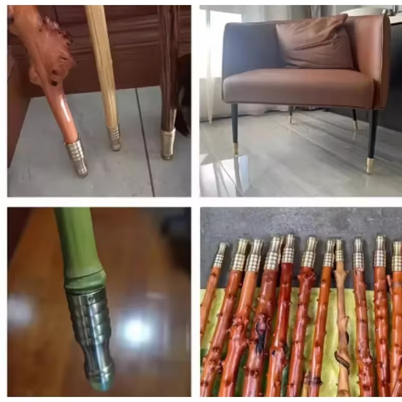 Embout de béquille de canne en laiton avec coussin en caoutchouc antidérapant, remplacement des pied
