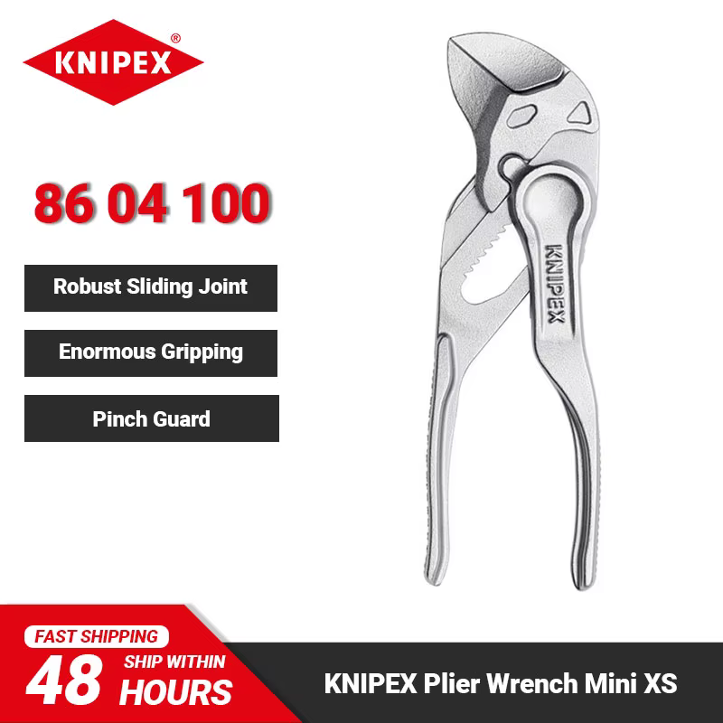 KNIPEX-Mini XS 86 04 100 Pinces Hautes Ajustables, Longueur 100mm, avec Maintien de Pliage Multifonc