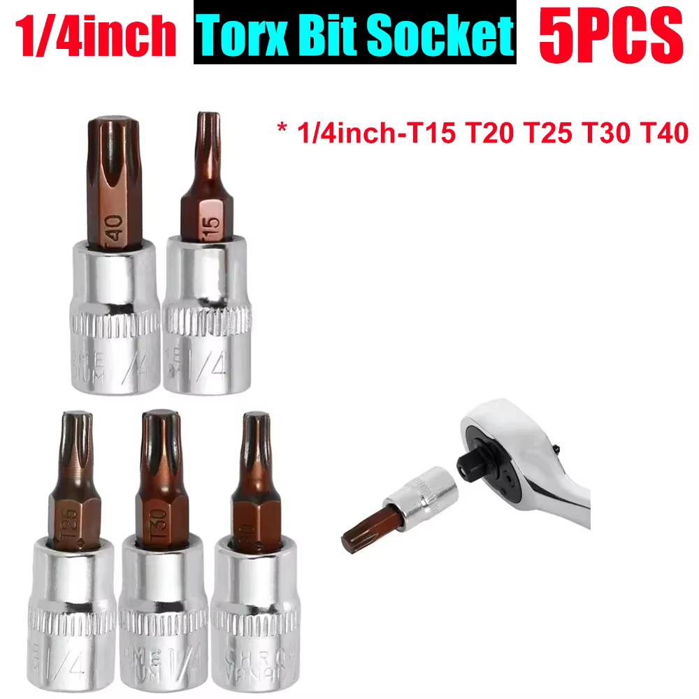 Jeu de douilles Torx et E-Torx, douilles à tête hexagonale 1/4\", 3/8\", 1/2\", outils de douilles T