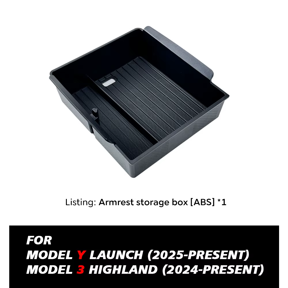 Boîte de rangement pour console et accoudoir TESY pour Tesla New Model Y Juniper Launch, tapis antid