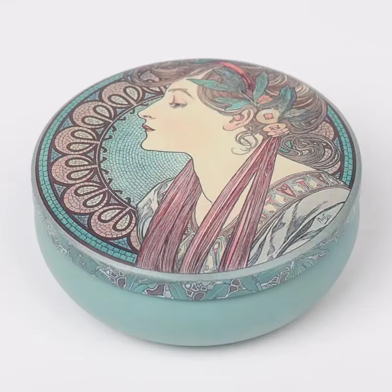 Boîte ronde en fer blanc pour gâteau Mousse, Macaron, Dessert, boîte de rangement pour thé, sucre, c
