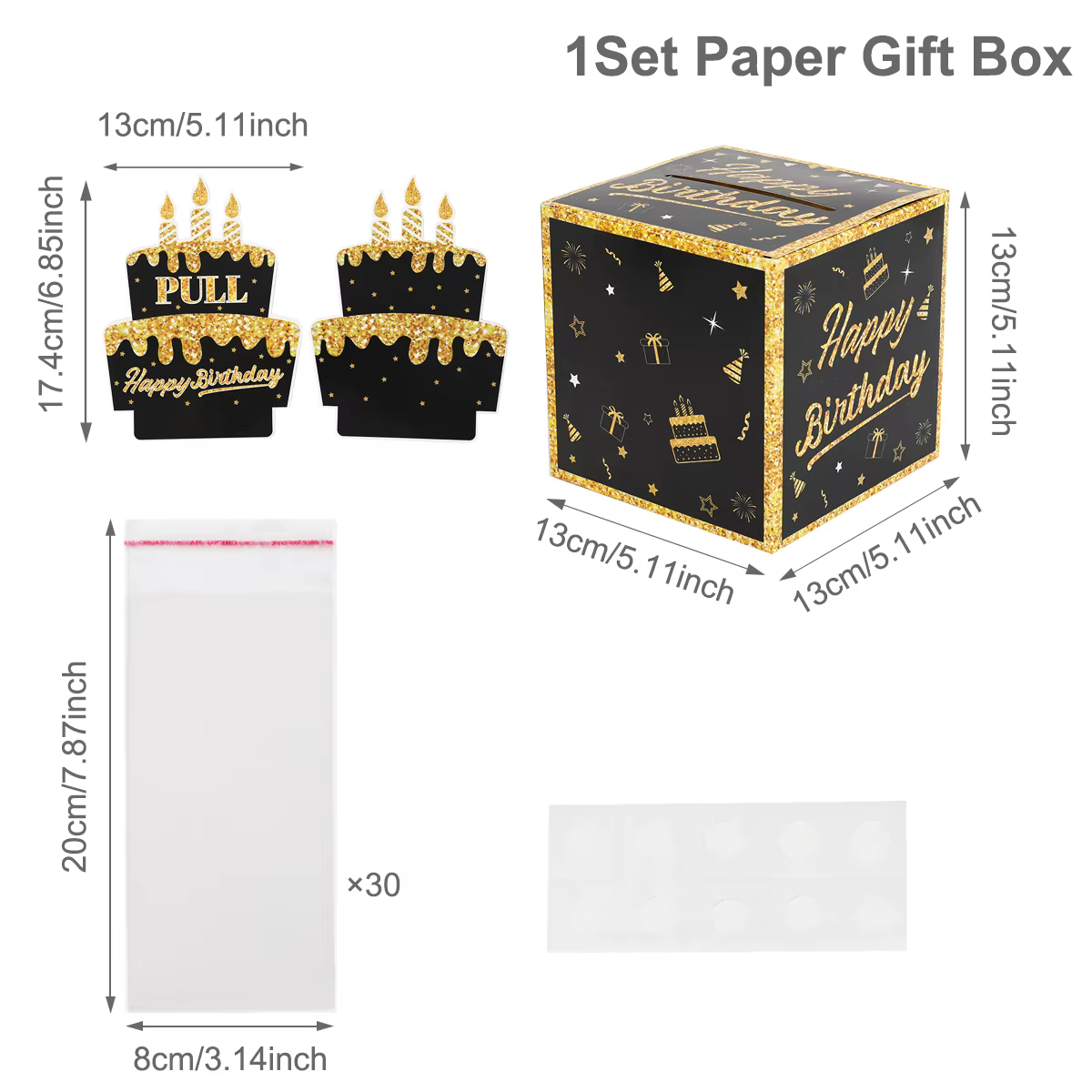 Boîte-cadeau d'anniversaire avec carte de gâteau, tirelire amusante, cadeaux d'anniversaire créatifs