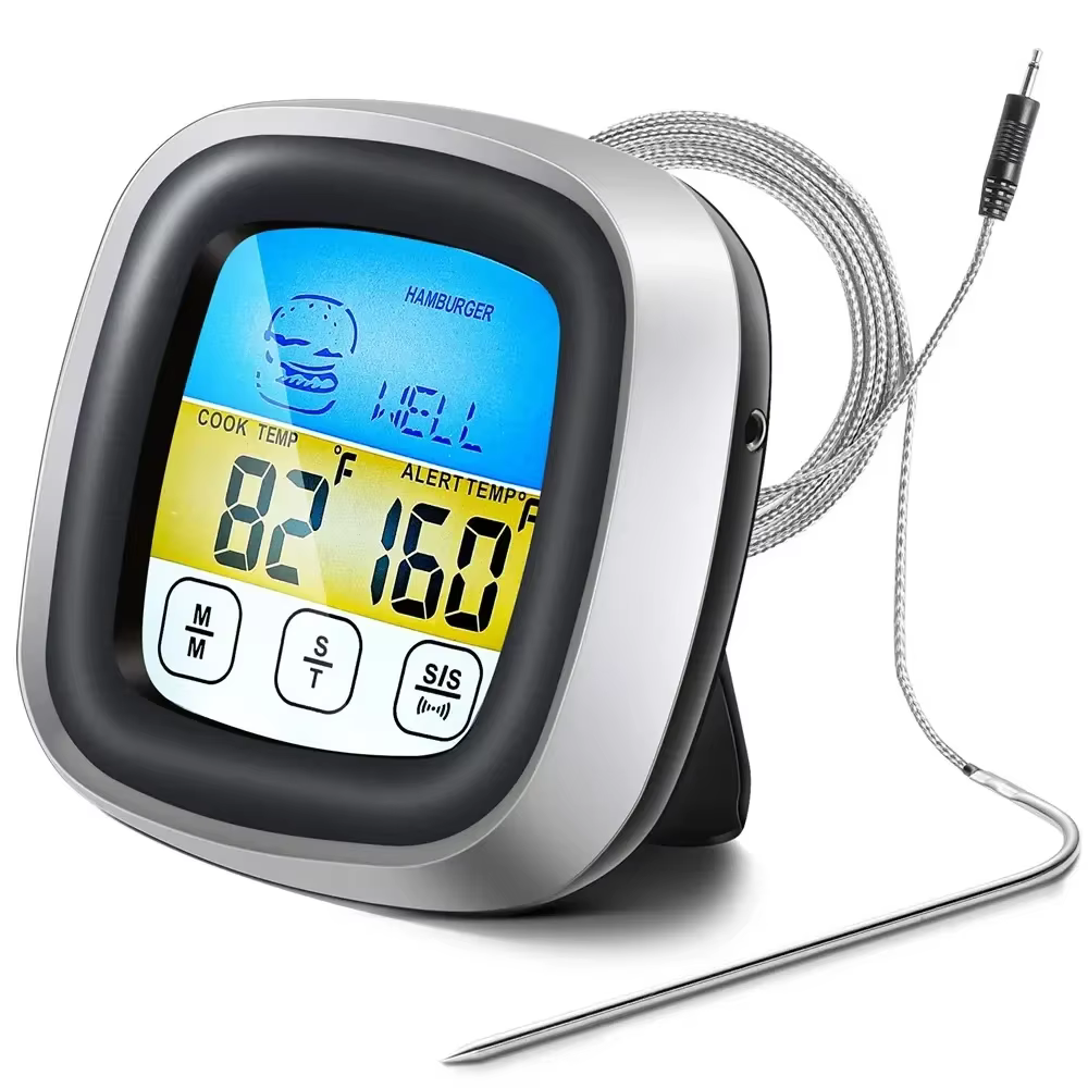 Thermomètre de cuisine numérique, sonde à écran tactile, pour barbecue, viande, bœuf, outil de mesur