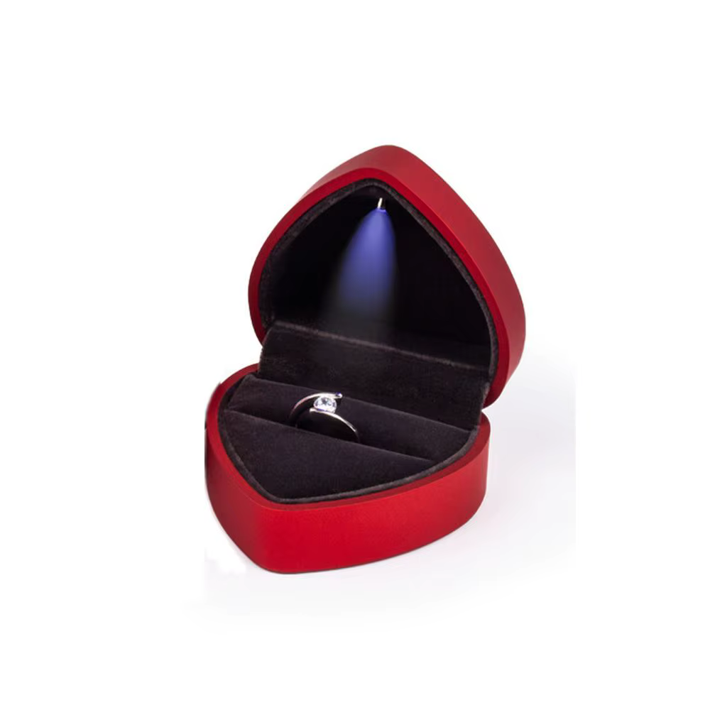 Boîte à bijoux portable en forme de cœur pour bagues, présentoir et organisateur de bijoux