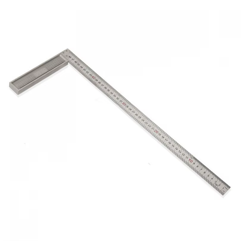 Règle à angle droit en acier inoxydable, 500mm / 19.7 pouces, avec poignée épaissie