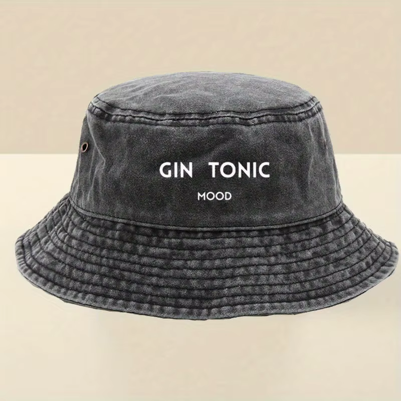 Chapeau bob à lettres GIN TONIC, couvre-chef d'extérieur |   Casquette de baseball sportive |   Chap