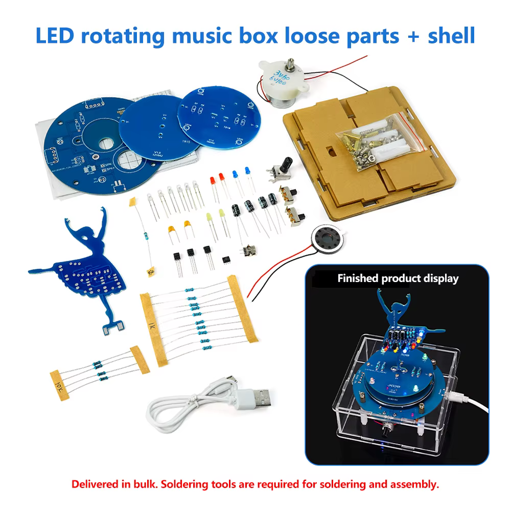 Boîte à musique rotative, Kit électronique de bricolage, Circuit imprimé de Ballet fille DC 5V pour 