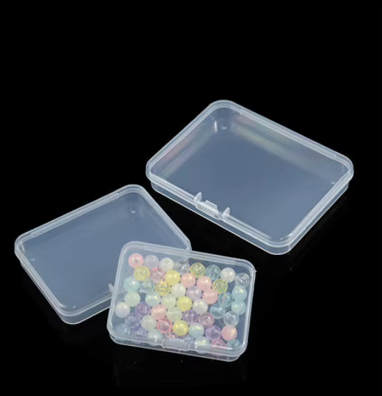 Boîte d'emballage en plastique PP transparente plate, organisateur d'objets de petite taille, boîte 