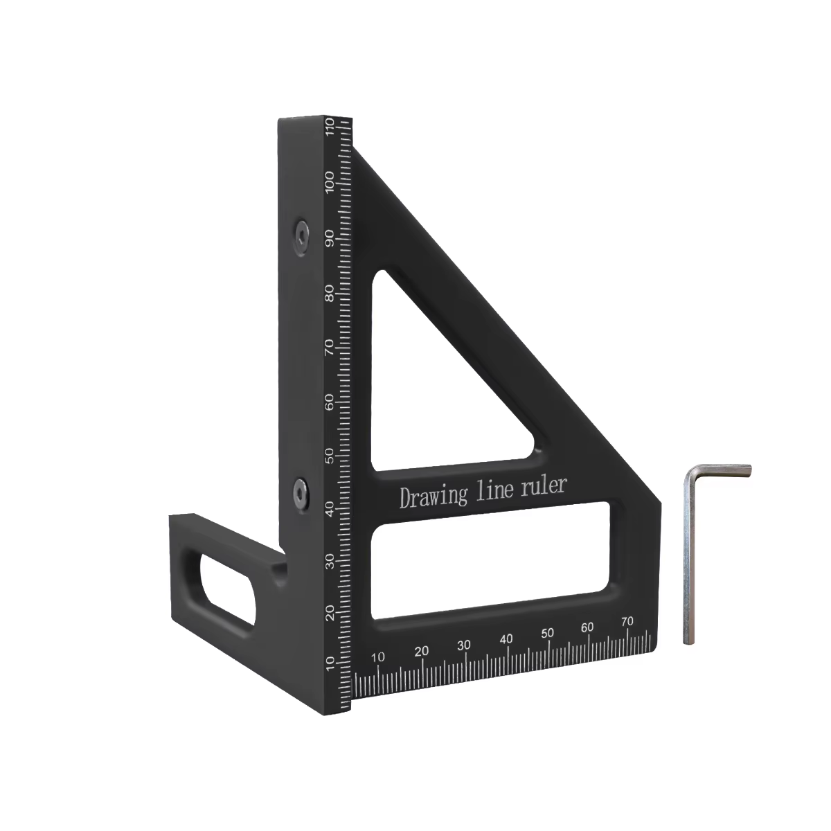 Règle de mesure multi-angle 3D, rapporteur carré en aluminium/plastique pour le travail du bois à 45