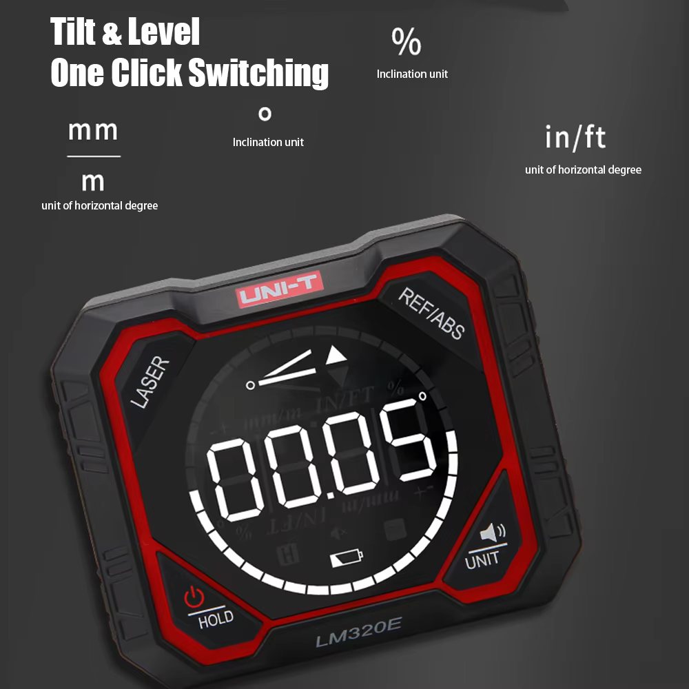 Inclinomètre Laser numérique UNI-T LM320D LM320E LM320F, compteur d'ange avec mesure d'angle relatif