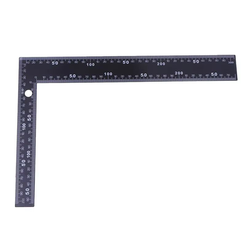 Règle d'angle à angle droit noire, règle d'angle de trou résistante à 90, positionnement de qualité 