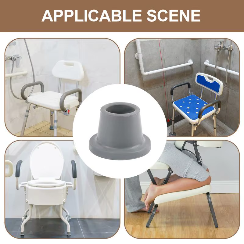 Pied de chaise de douche avec capuchons en caoutchouc, coordonnants, ventouse, pieds pour baignoire,