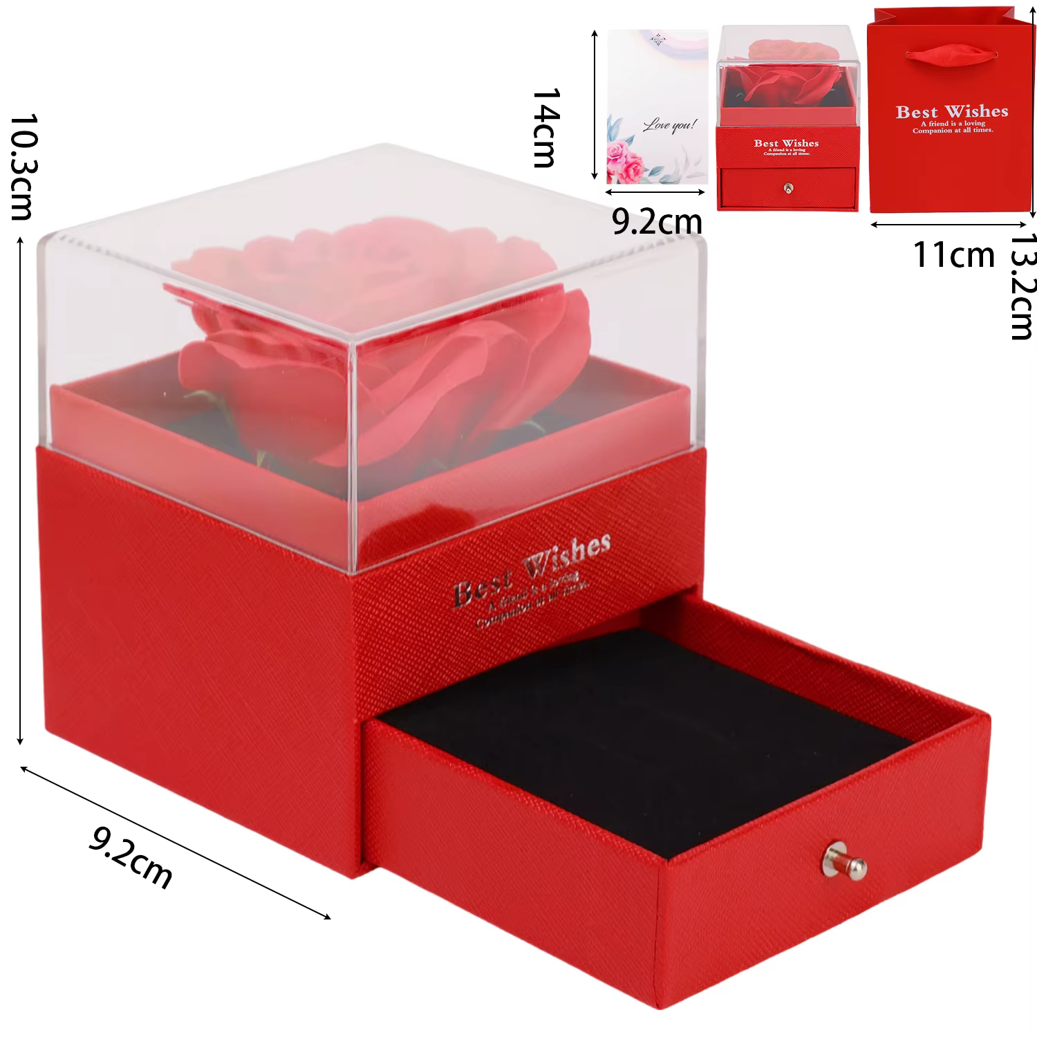 Boîte cadeau fleur rose pour femme, bijoux pour petites amies, matiques et colliers, coffrets cadeau