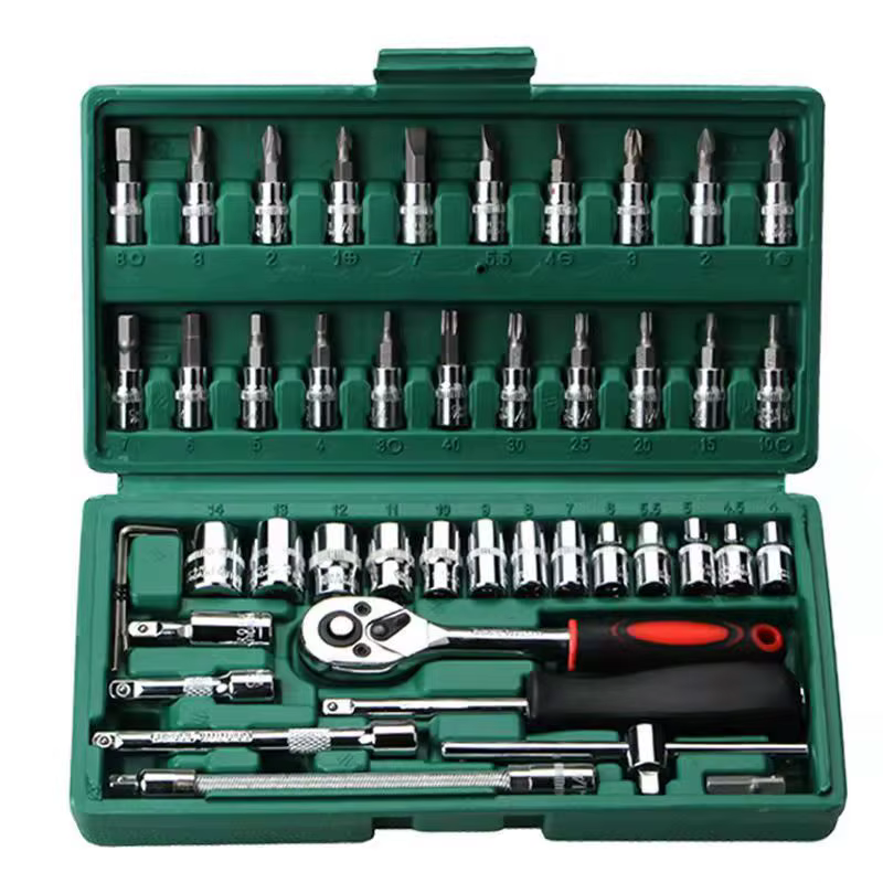 46 pièces/ensemble clé à douille bricolage Kit d'outils de réparation tournevis à cliquet pour matér