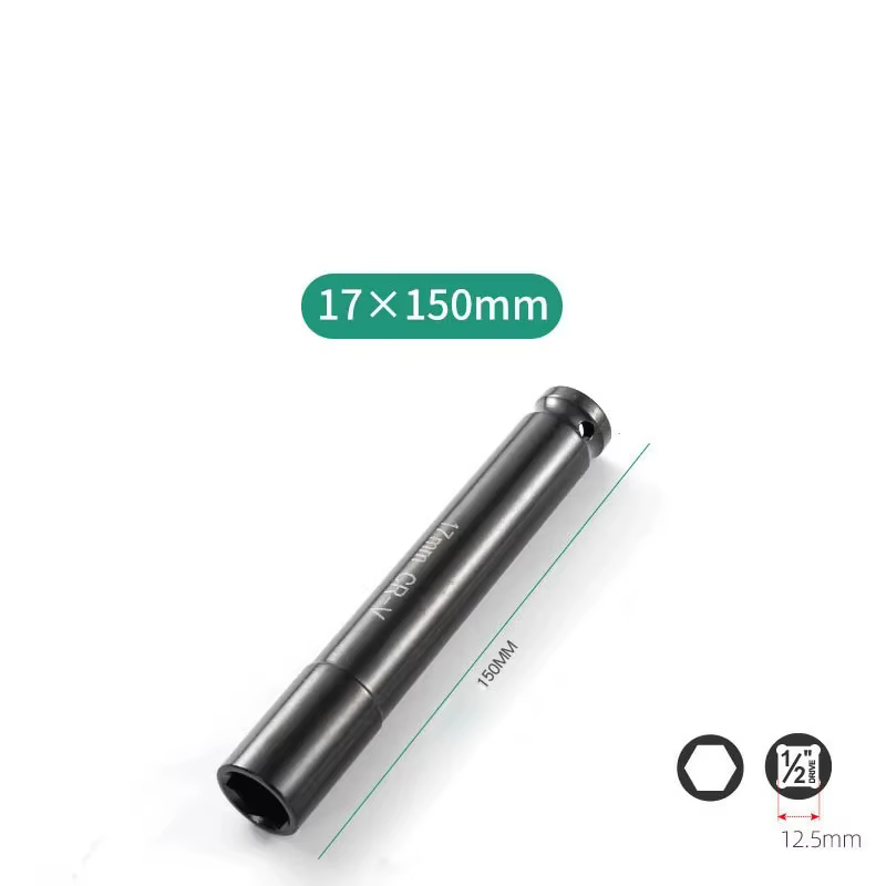 Clé à douille à 6 points à Impact profond de 150mm de Long, adaptateur d'entraînement de 1/2 pouces,