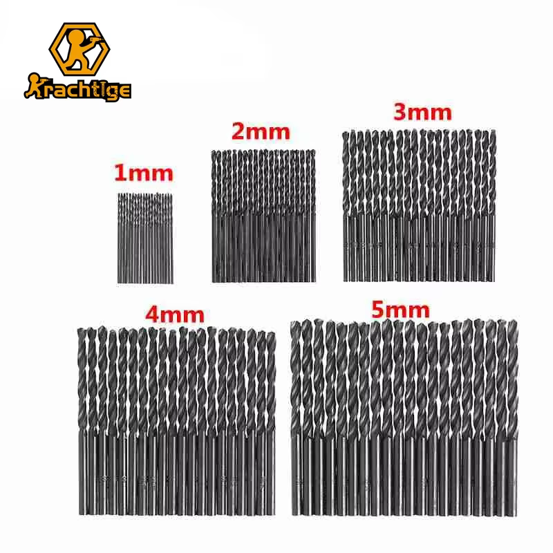 Krachtige 100 pièces foret hélicoïdal HSS outils de forage en métal forets en acier rapide 1mm 2mm 3