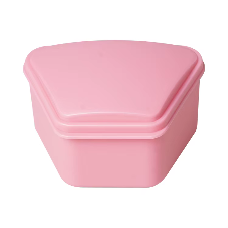 Boîte de rangement trapézoïdale pour prothèses dentaires, boîte à appareils orthodontiques, boîte à