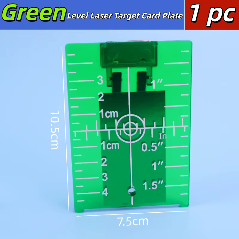 Plaque de visée pour niveau laser, ligne rouge/verte, pour mesure de distance (pouces/cm), à suspend