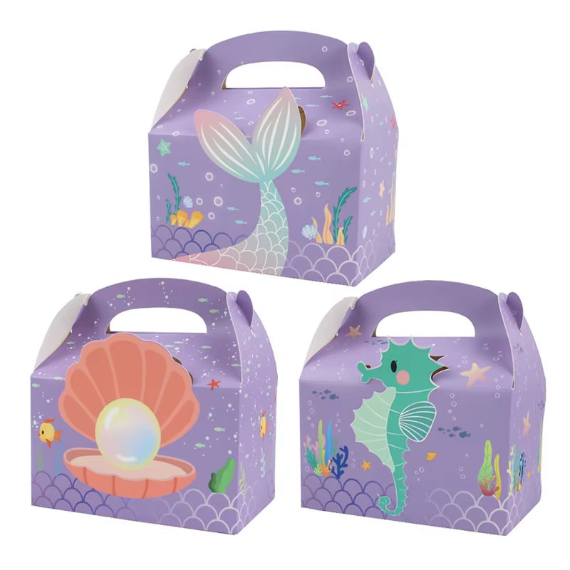 Boîte à Bonbons Portable en Forme de Sirène Sous la Mer, Sacs d'Emballage pour Cuisson de Biscuits e