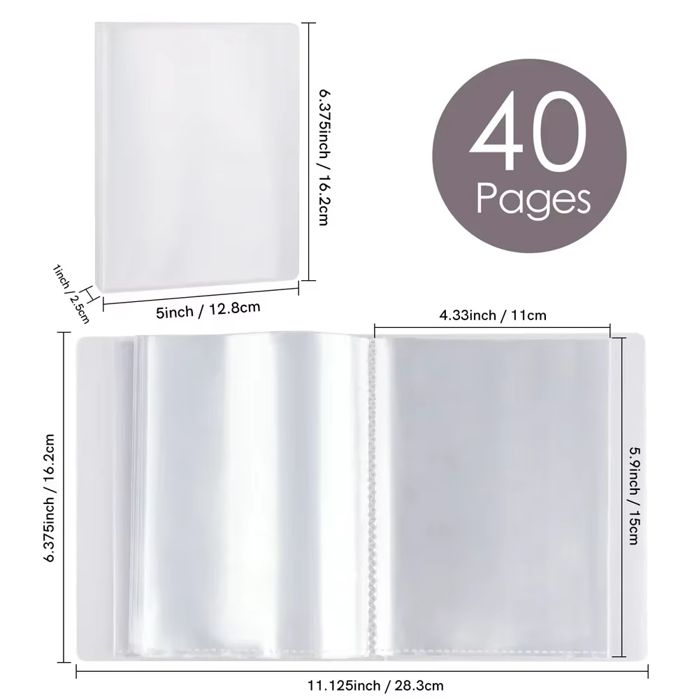 Album de stockage de photos autocollant transparent A6, 40 Pages, polyvalent, pour Scrapbooking, tim