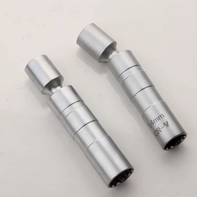 Clé à manchon universelle pour bougie d'allumage, douille magnétique de 3/8 pouces, Angle de 12 poin