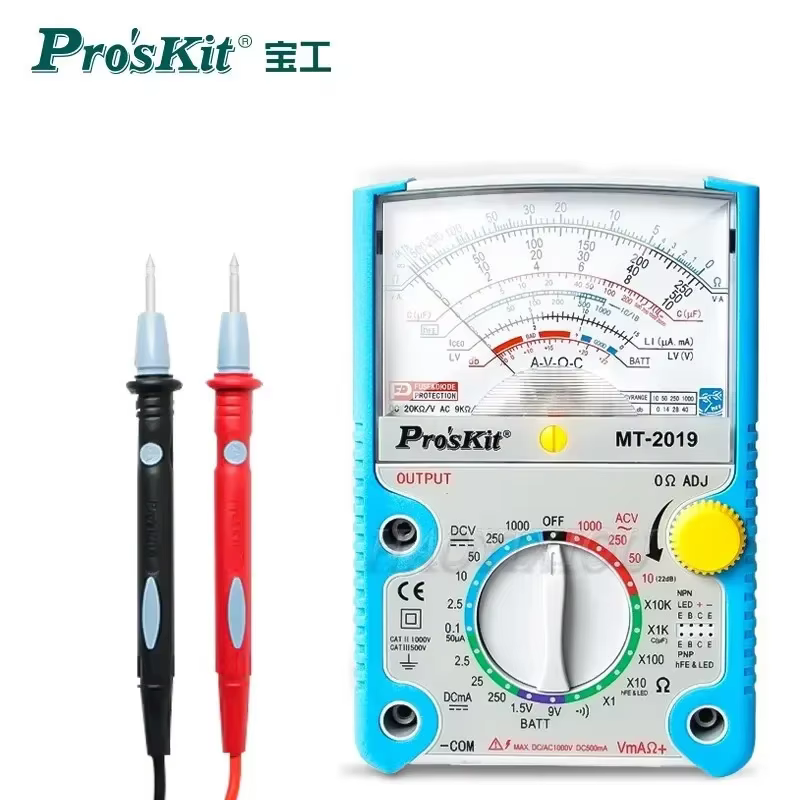 ProsKit MT-2019 – multimètre analogique, fonction de protection, Standard de sécurité, testeur profe