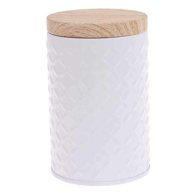 Boîte en fer blanc de Grain de bois de haute qualité, boîte de rangement en métal massif 11.7x7.2cm,