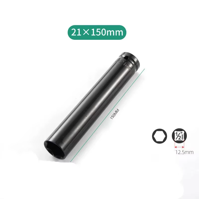 Clé à douille à 6 points à Impact profond de 150mm de Long, adaptateur d'entraînement de 1/2 pouces,