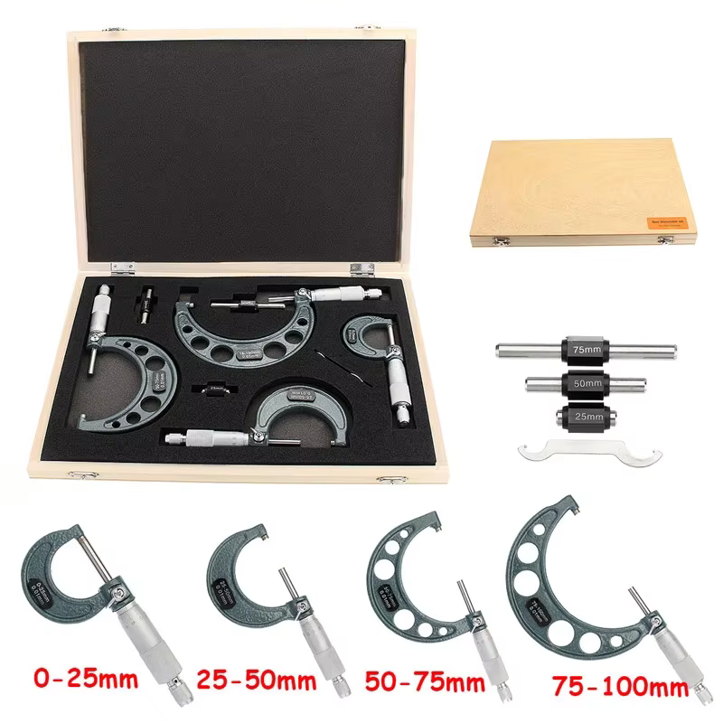 0-25mm 25-50mm 50-75mm 75-100mm 0.001mm micromètre extérieur électronique micromètre numérique jauge