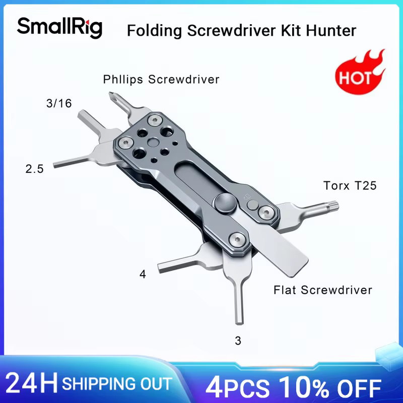 SmallRig – Kit de tournevis pliants, Kit de tournevis avec clés Allen, tournevis à fente et outils d