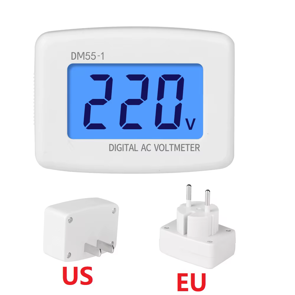 Voltmètre numérique EU USA prise compteur de tension prise testeur de tension affichage LCD voltmètr