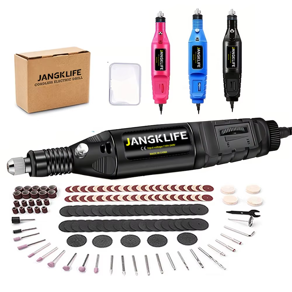 JANGKLIFE 9V Mini perceuse électrique stylo de sculpture perceuse à vitesse Variable outils rotatifs