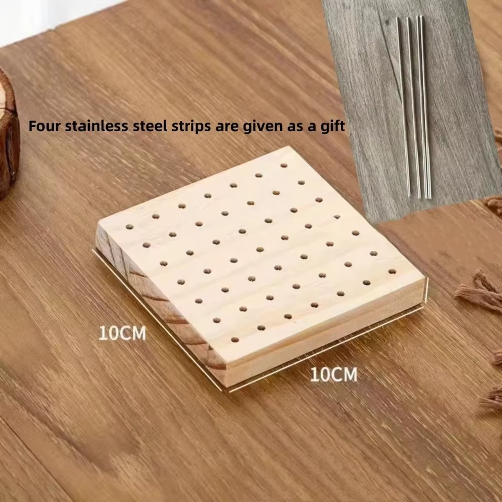 Plateau de blocage en bois pour crochet, fait main en bambou, grille pour crochet, planche à tricote