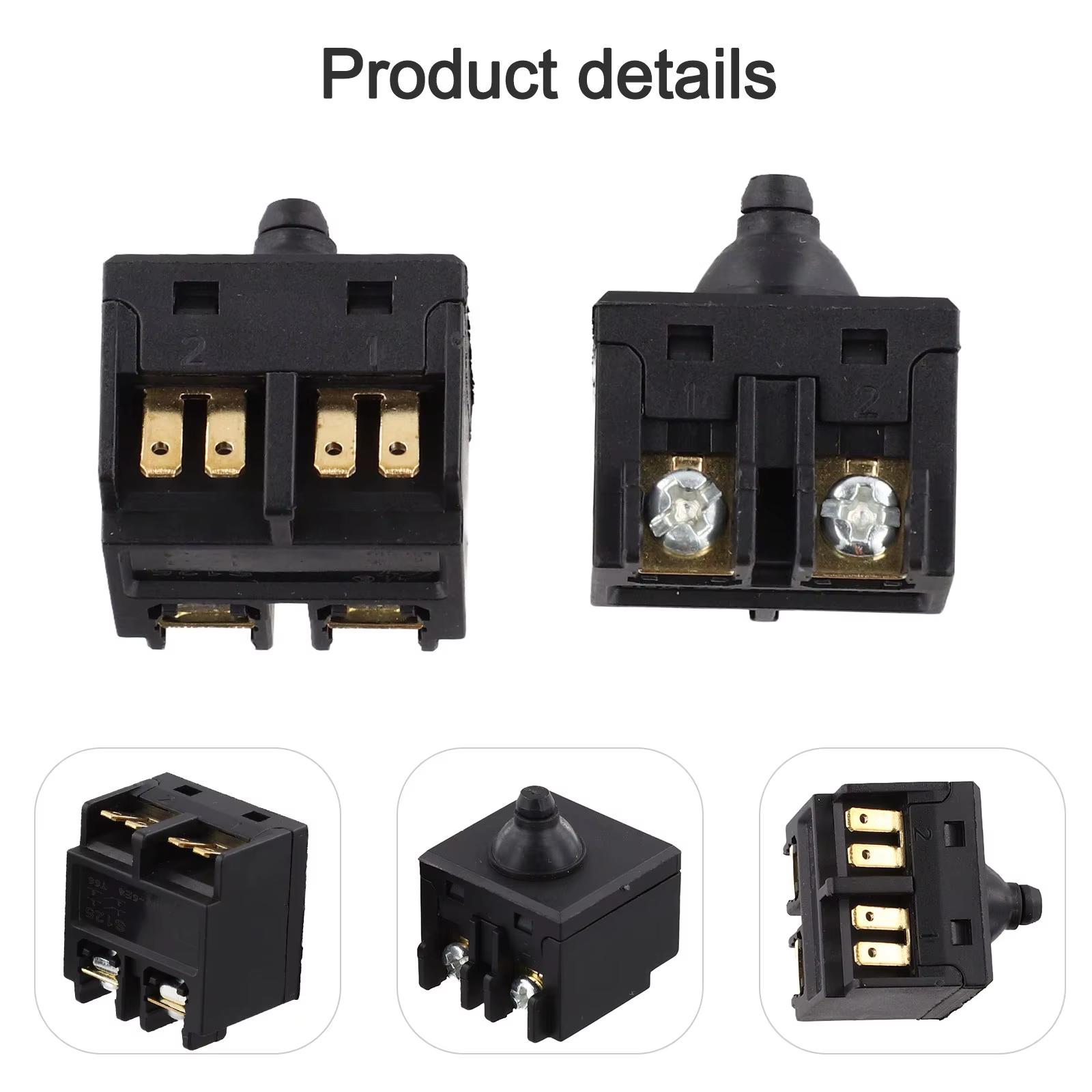 Pièces de rechange pour meuleuse d'angle, 2 pièces, interrupteurs à bouton-poussoir pour polisseuse