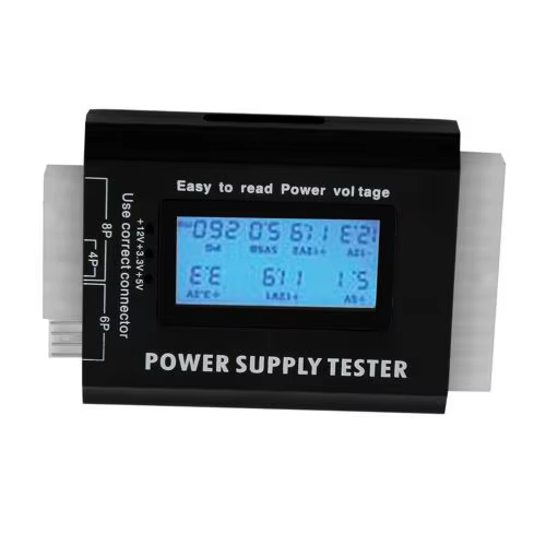 Testeur d'alimentation numérique à écran LCD pour ordinateur PC, 20/24 broches, contrôle rapide de l