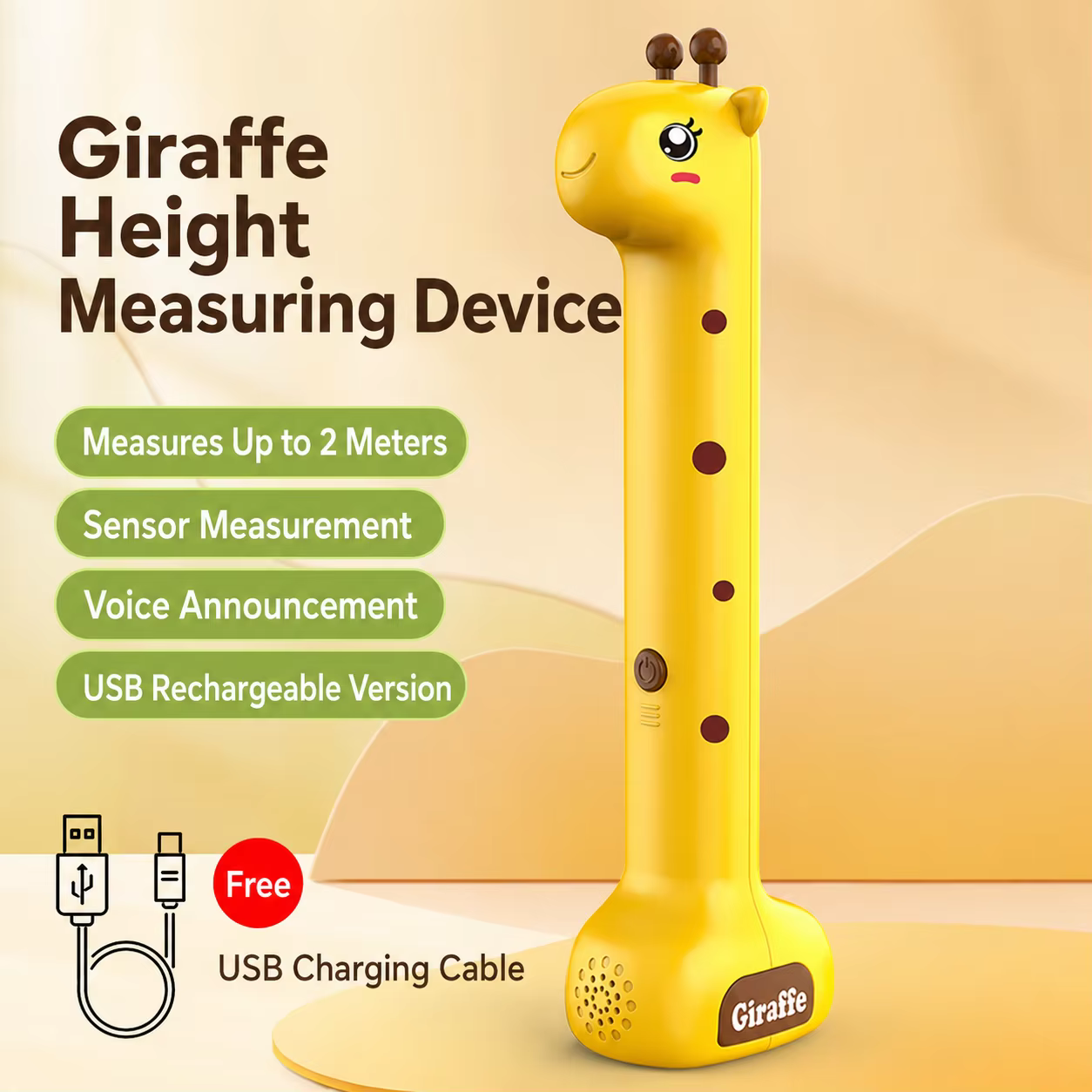 Appareil de mesure de la taille pour enfants Girafe, mètre de taille numérique intelligent avec mesu
