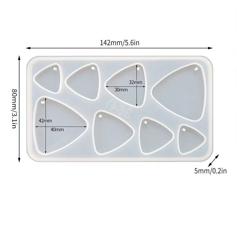 Moule géométrique en silicone pour boucle d'oreille, pendentif, losange, résine, porte-clés, collier