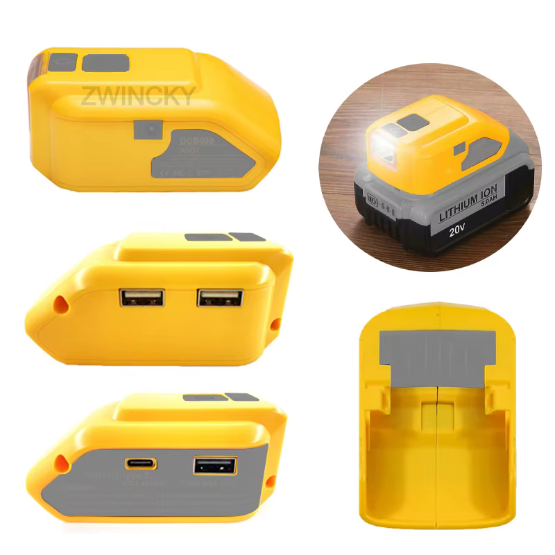 Adaptateur de chargeur de batterie DCB090 pour batterie lithium Dewal 18V 20V avec USB Type C DC 12V