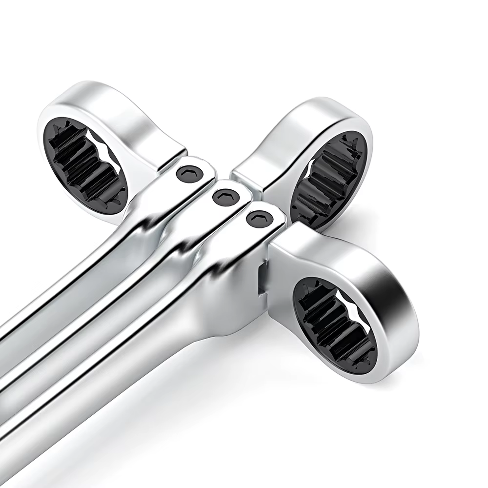 WOZOBUY jeu de clés à cliquet à tête flexible, métrique, acier au Chrome Vanadium clé combinée Kits