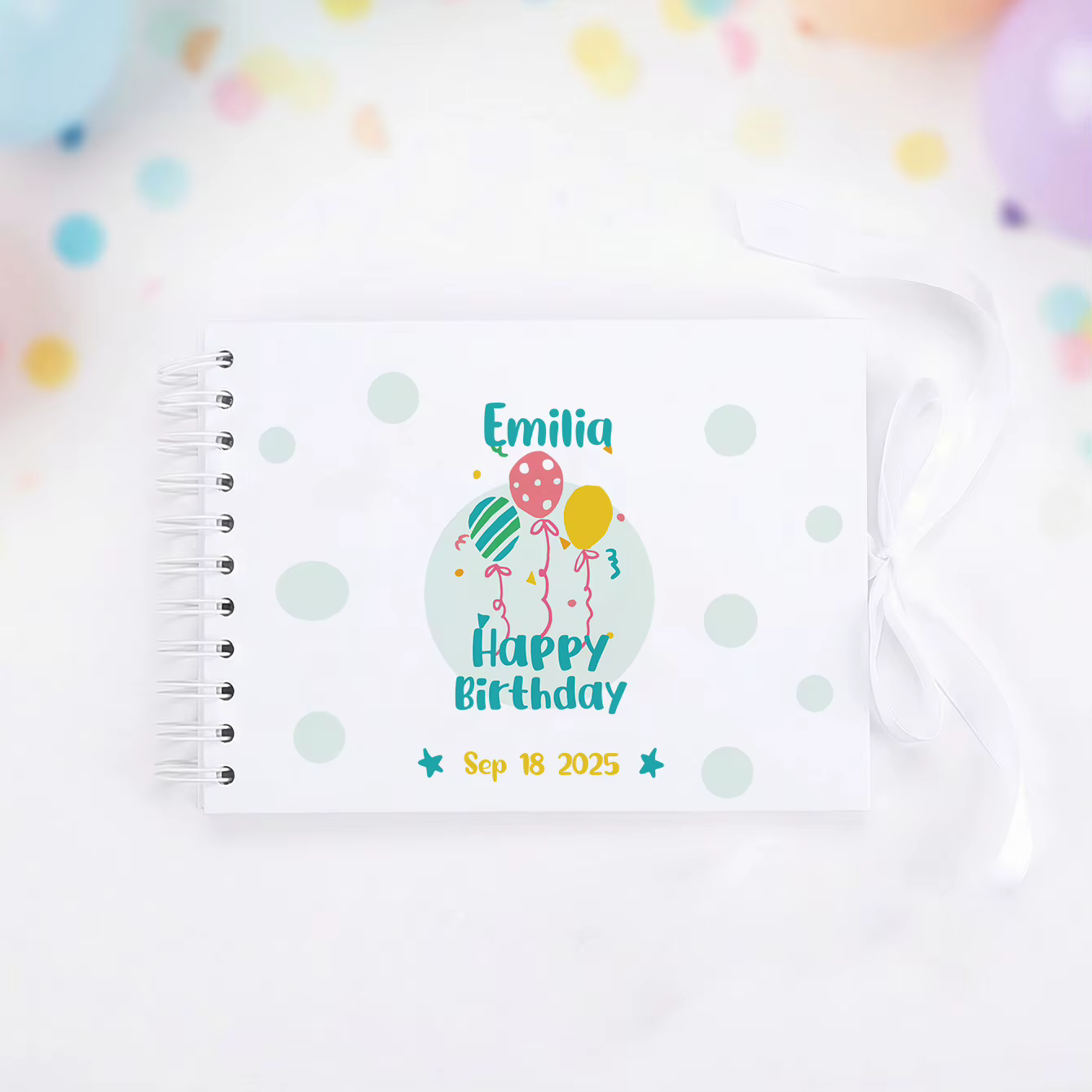 Livre de souvenirs personnalisé Sheilabox A5 pour anniversaire, avec nom et date, livre d'invités, d