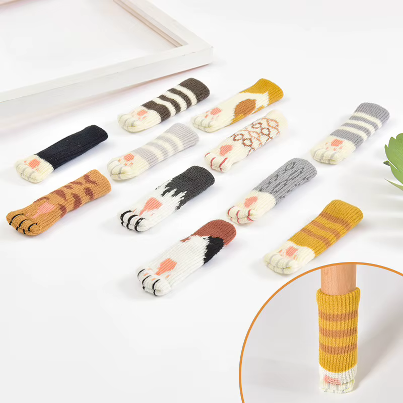 Couvre-pieds de chaise, 4 pièces/lot, Protection antidérapante, jambe de Table, griffe de chat, chau