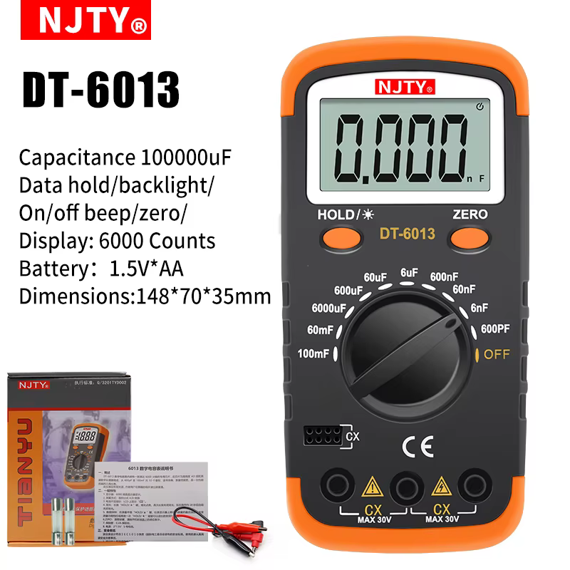 Capacité numérique professionnelle, 6000 points, compteur de capacité, testeur Lcr 100000 Multimètre