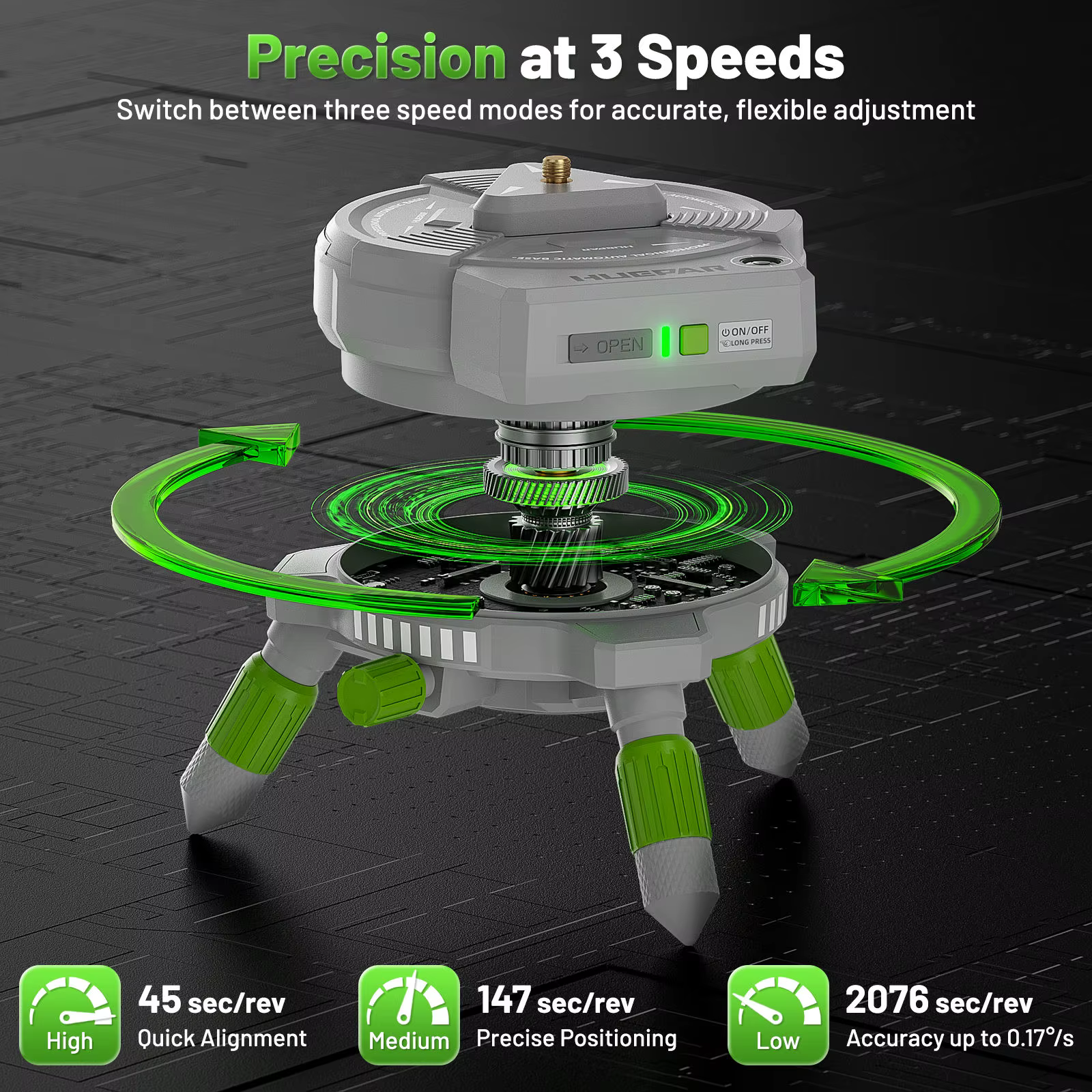 Niveau laser Huepar AT5 2026 avec base pivotante, adaptateur de niveau laser, base rotative à 360 de