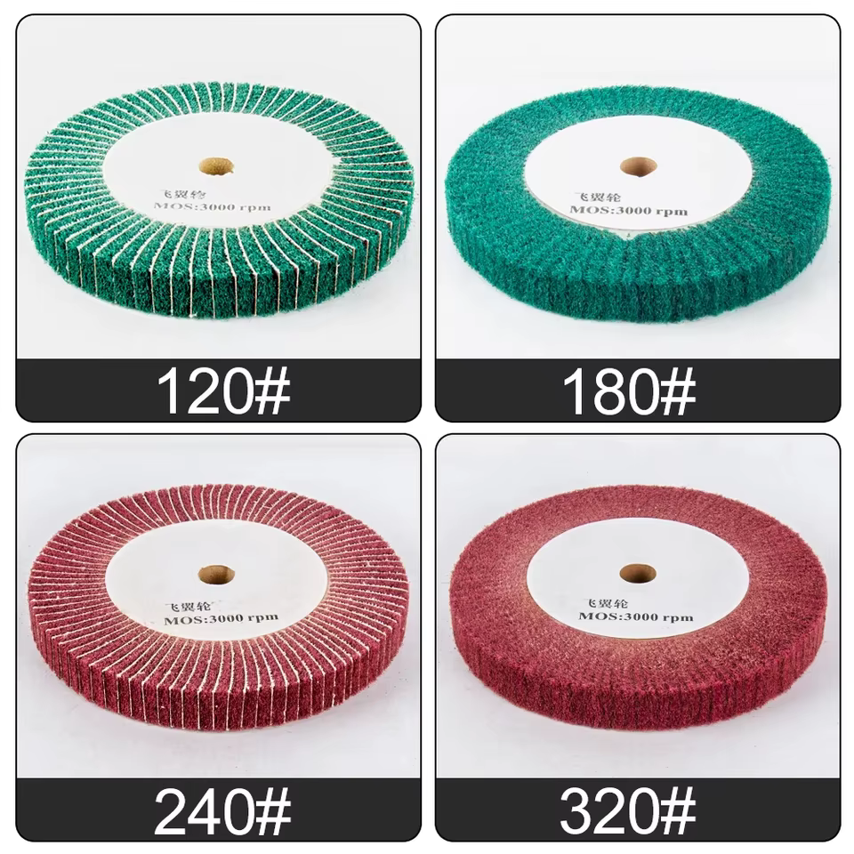 Roue de polissage pour vadrouille Scotch Brit, 150/200/250mm, brosse à lamelles Non tissée, disque e