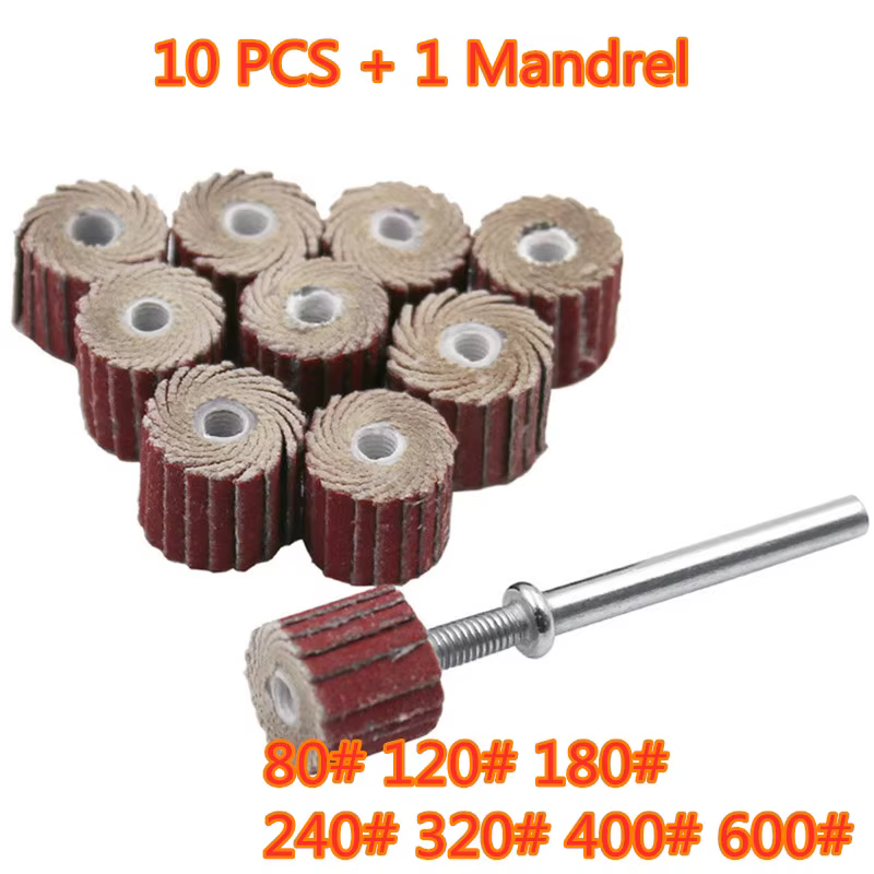 10 pièces pour accessoires Dremel, disques de polissage pour disque de ponçage, obturateur, roue de 