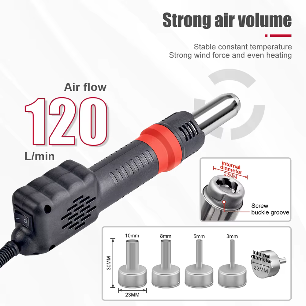 JCD pistolet à Air chaud à souder tout-en-un 750W Micro Station de soudage LED sèche-cheveux numériq