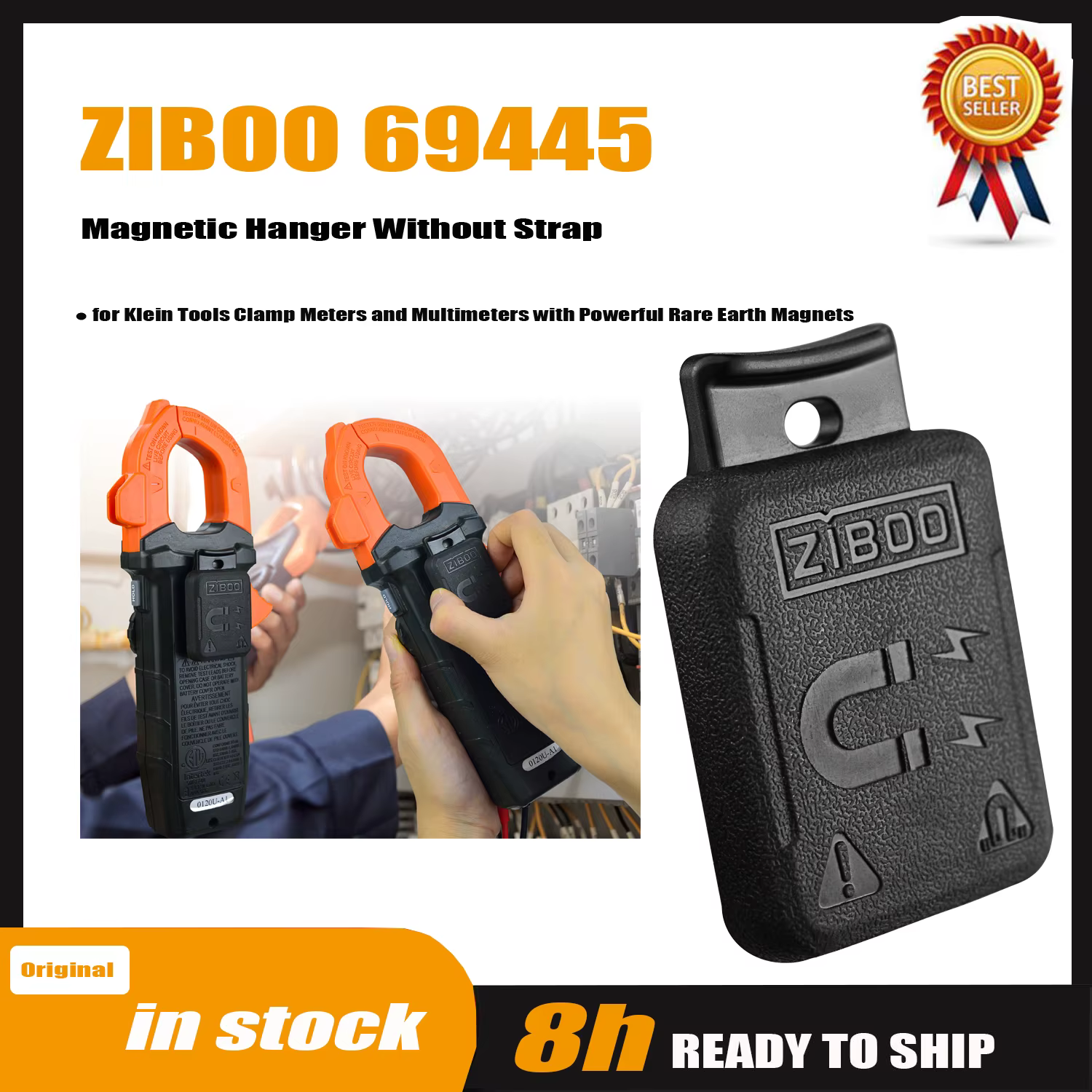 ZIBOO 69445 cintre magnétique sans sangle pour outils Klein pince compteurs et multimètres avec puis