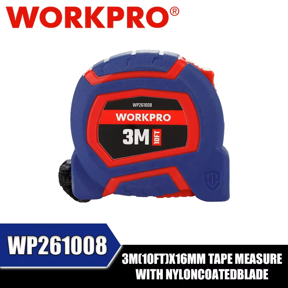 Ruban à mesurer WORKPRO WP261008/09/10, robuste, autobloquant, 3M/5M/7.5M, échelle métrique et impér
